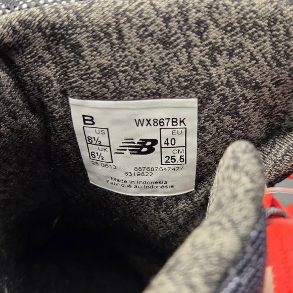 Women's New Balance 867 Black/Charcoal/Raspberry Comfort Cardio Trainers - Picture 6 of 6